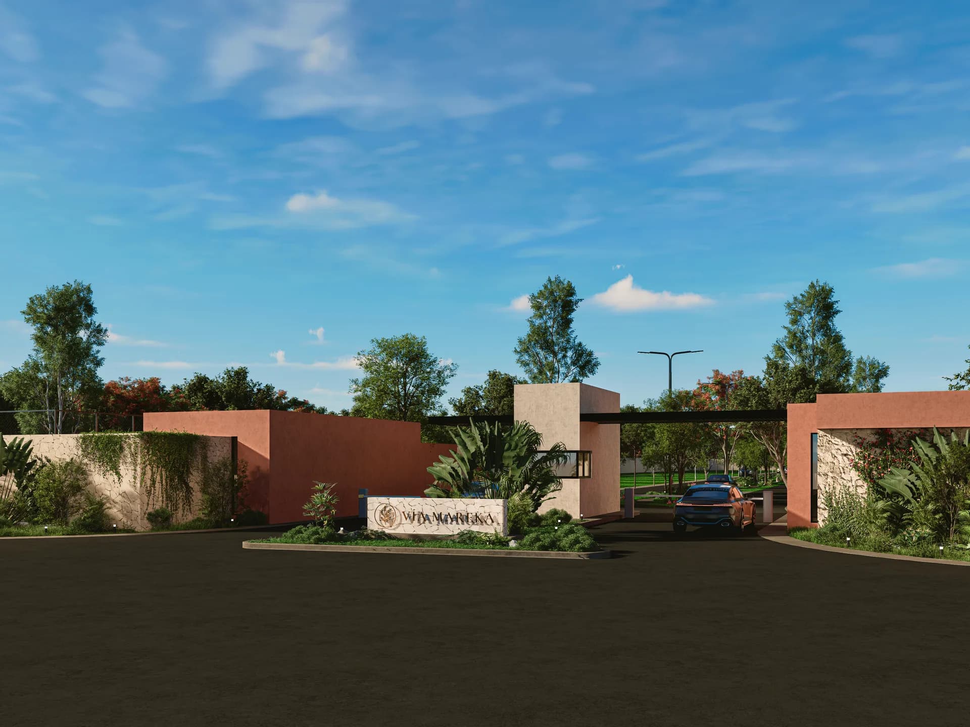 Fachada del desarrollo Vía Mareka en Mérida (render)