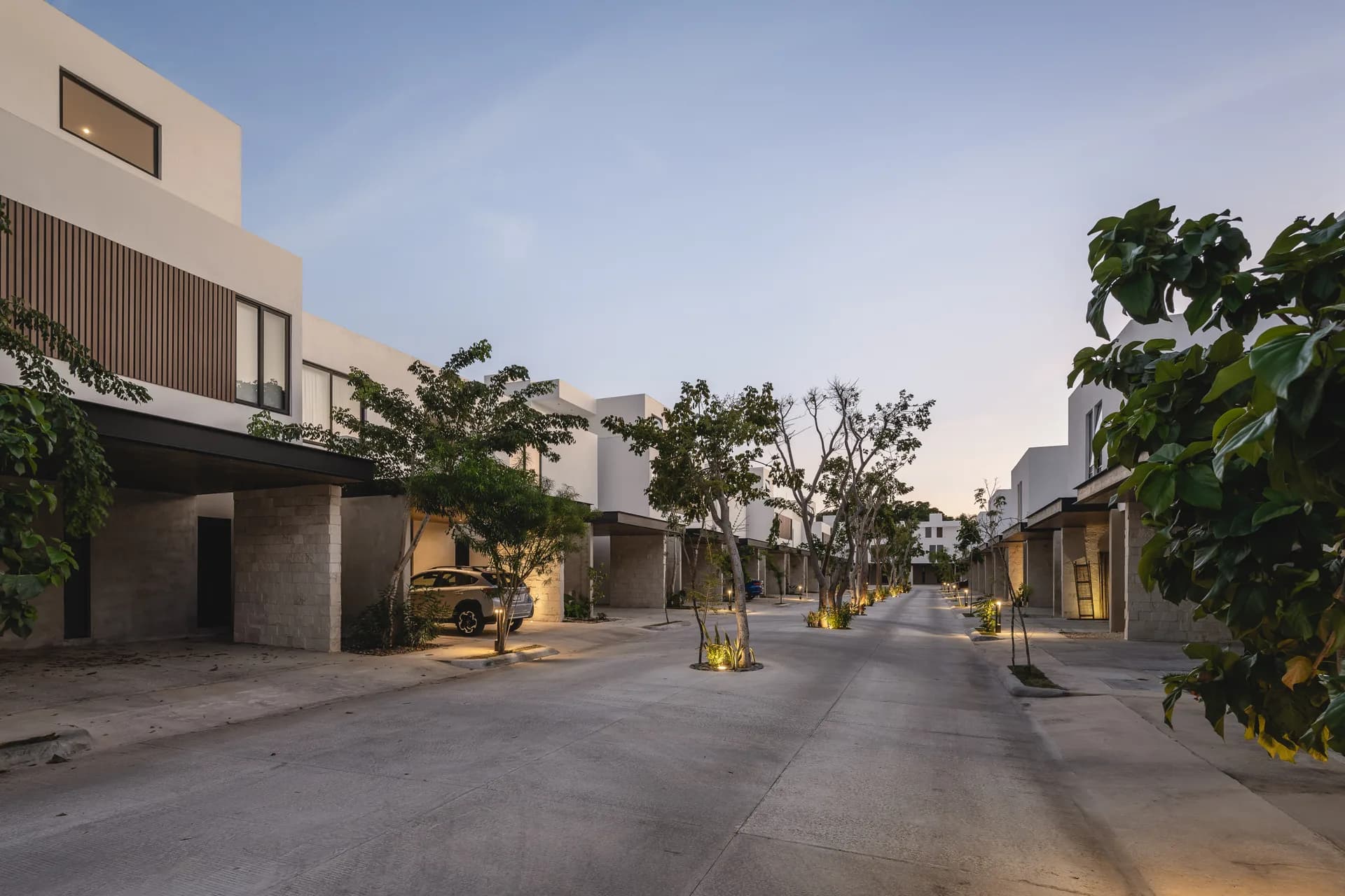 Fachada del desarrollo Enuma Urban Homes en Mérida