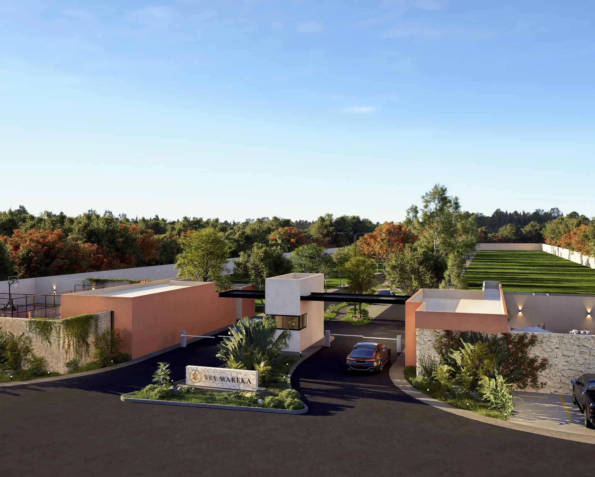 Fachada del desarrollo Vía Mareka en Mérida (render)